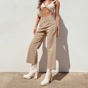 New Princess Polly Cream Heeled Boots